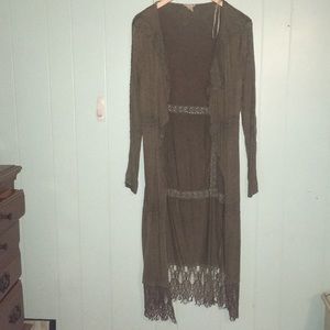 Army green BKE long duster